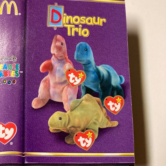 McDonald's Ty Beanie Babies "Dinosaur Trio Collection" Steg & Rex New Unopened - Picture 9 of 12